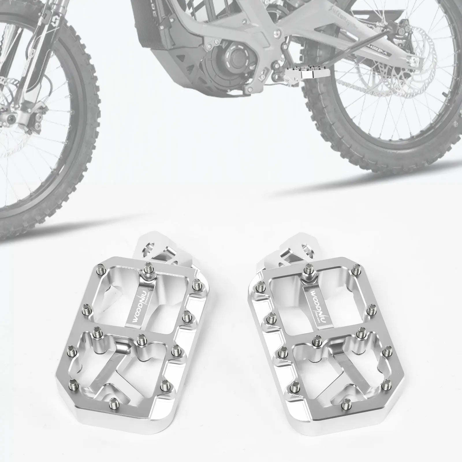 Silver Pegs for Surron Pegs Light Bee X/S Segway X160 X260 Modified Pedals Foot Pegs for SurRon Accessories E-Bikes Motorcycle