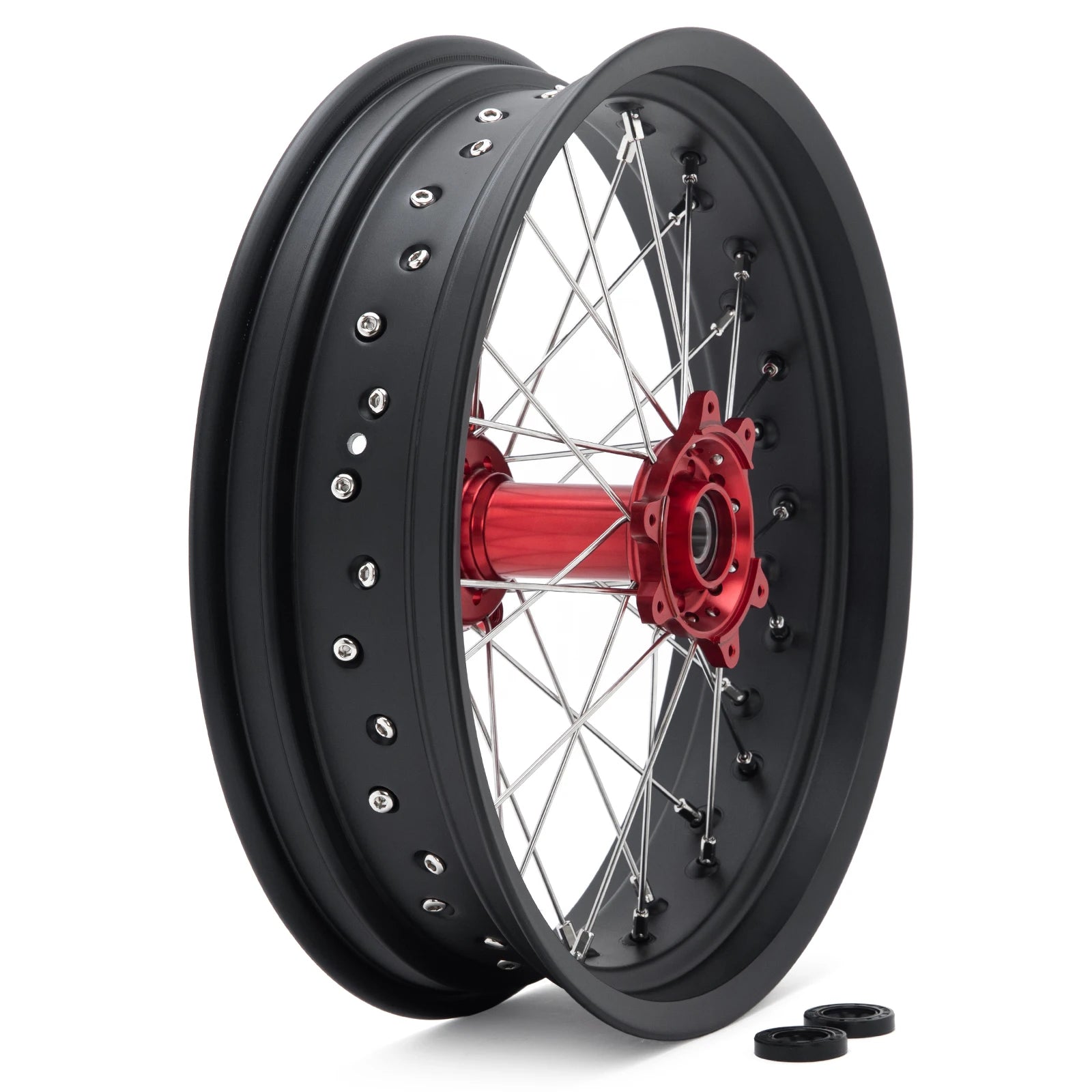 BIKINGBOY Supermoto Front 17" 3.5" Rear 17" 4.25" Wheel Rim Hub For Surron Ultra Bee Sur-ron UB Electric Dirt Spoke Complete Set
