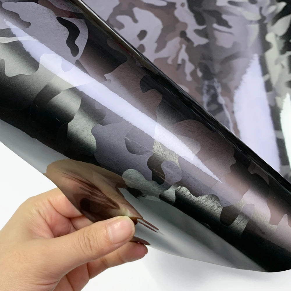 Carbon Fiber Film Glossy Black Car Body Film Forged Carbon Fiber Vinyl Wrap Film Self Adhesive Decal Sticker for Car Accessories