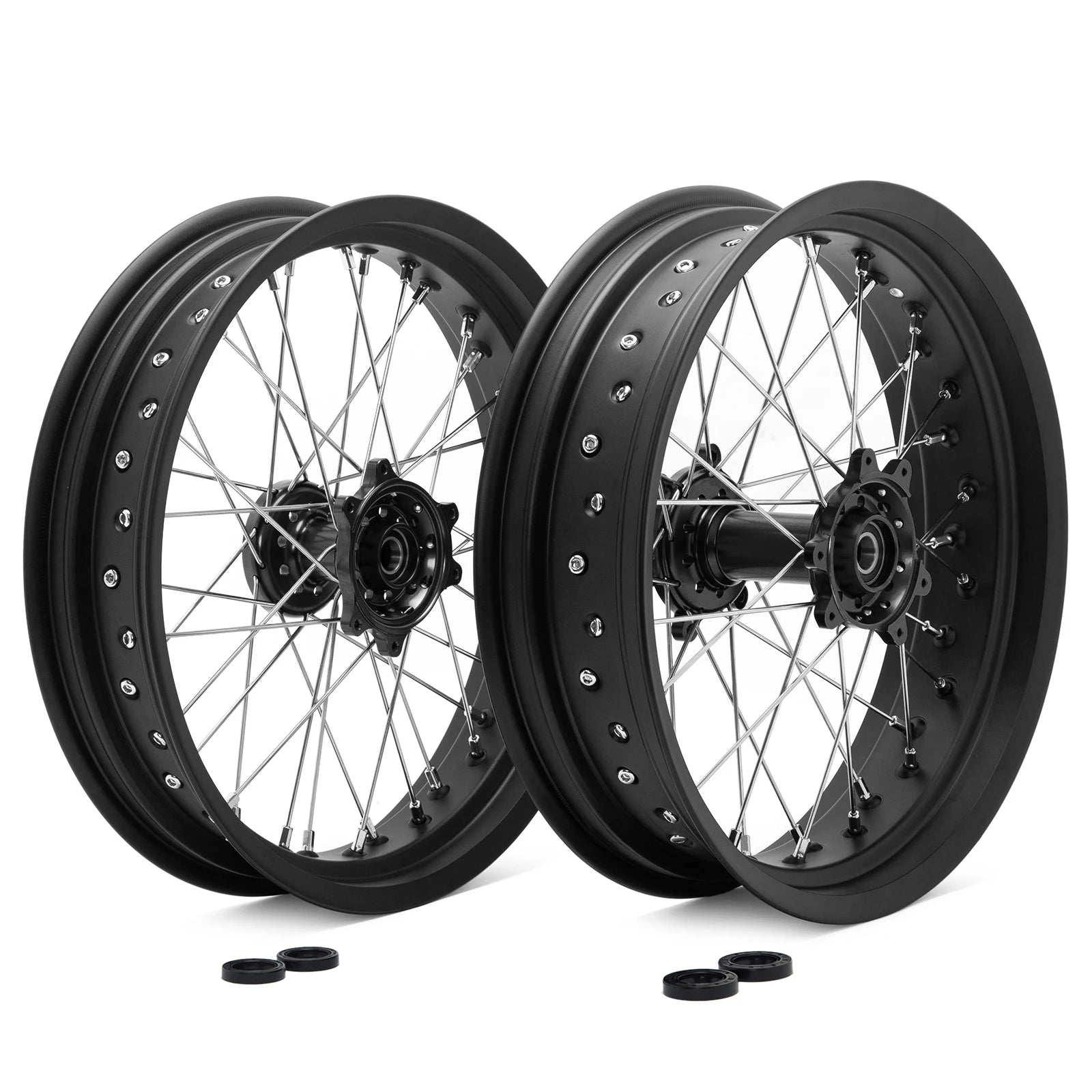 BIKINGBOY Supermoto Front 17" 3.5" Rear 17" 4.25" Wheel Rim Hub For Surron Ultra Bee Sur-ron UB Electric Dirt Spoke Complete Set