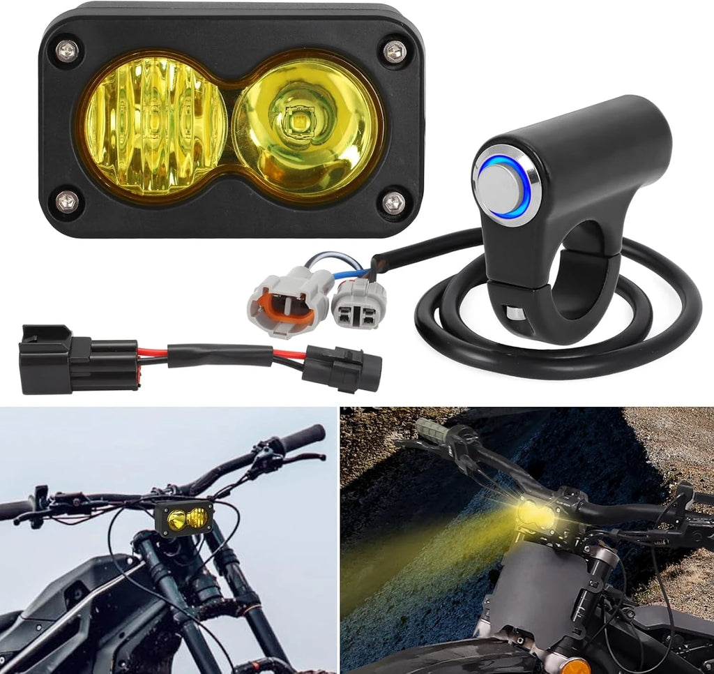 For Sur Ron Sur-Ron SurRon Segway Talaria Plug N Play Waterproof for 20W Headlight Switch White Spot Flood Led Pod Combo Kit Set