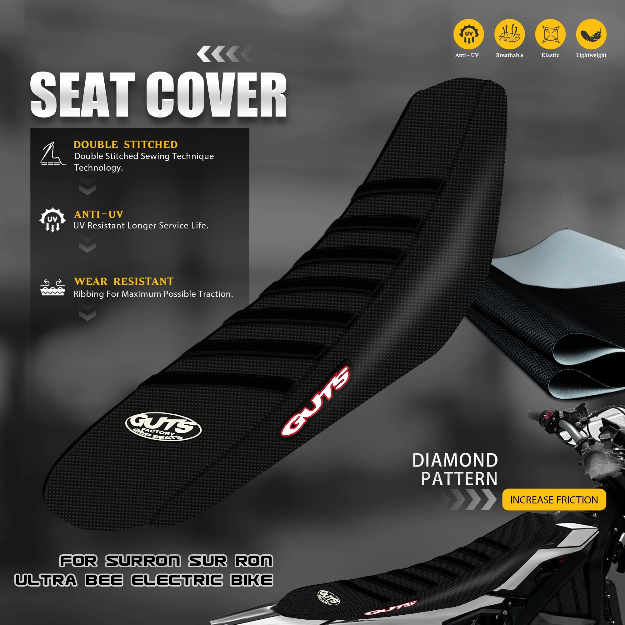 SPACE For SURRON Ultra Bee Motorcycle Accessories Seat Cushion Cover Breathable Waterproof For Surron Ultrabee Electric Bike