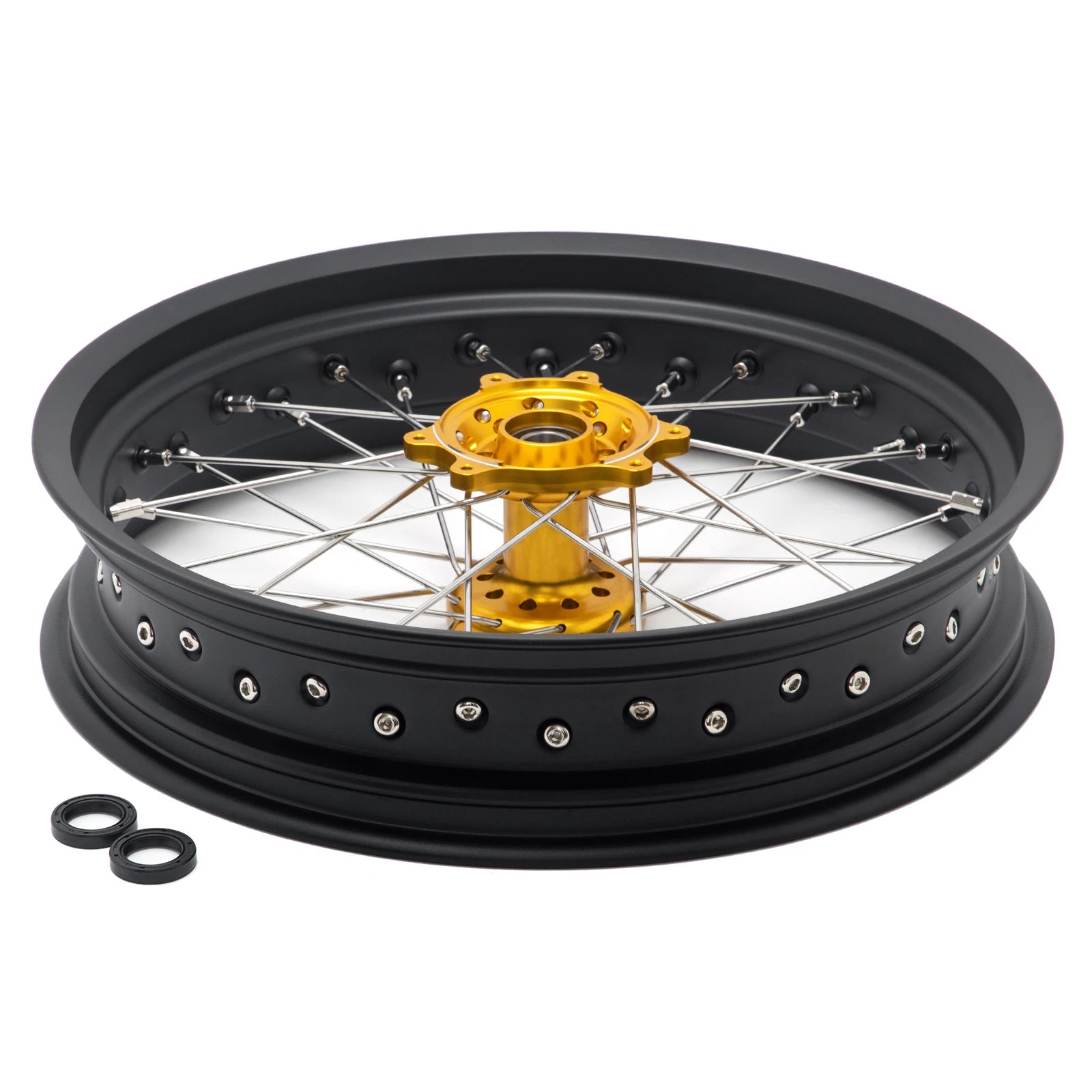 BIKINGBOY Supermoto Front 17" 3.5" Rear 17" 4.25" Wheel Rim Hub For Surron Ultra Bee Sur-ron UB Electric Dirt Spoke Complete Set