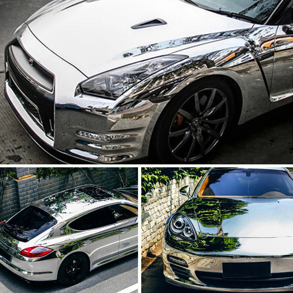 152*30/40/50cm 50*200cm Chrome Glossy Mirror Vinyl Wrap Film For Auto Laptop Computer Motorcycle Bicycle Cover Car Accessories