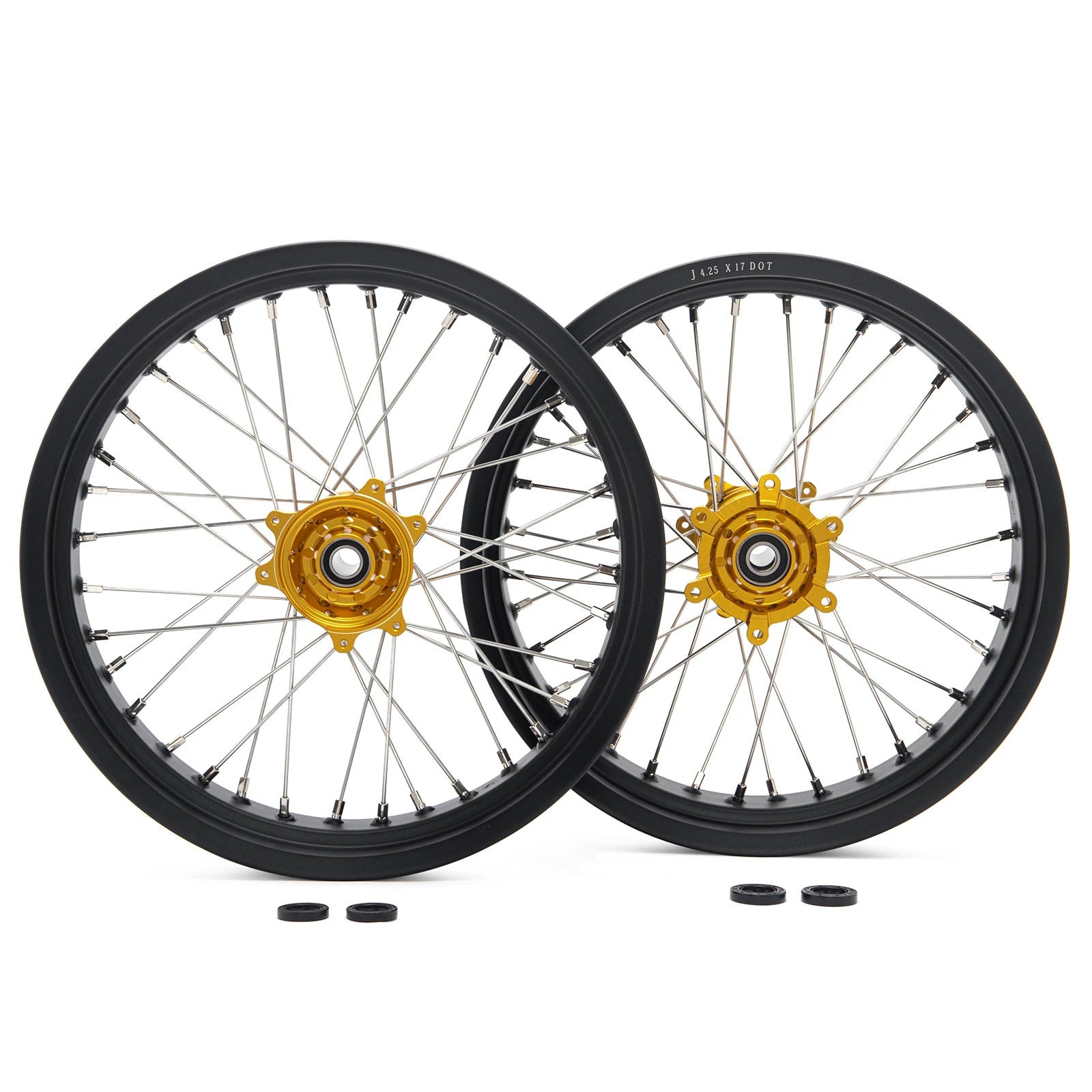 BIKINGBOY Supermoto Front 17" 3.5" Rear 17" 4.25" Wheel Rim Hub For Surron Ultra Bee Sur-ron UB Electric Dirt Spoke Complete Set