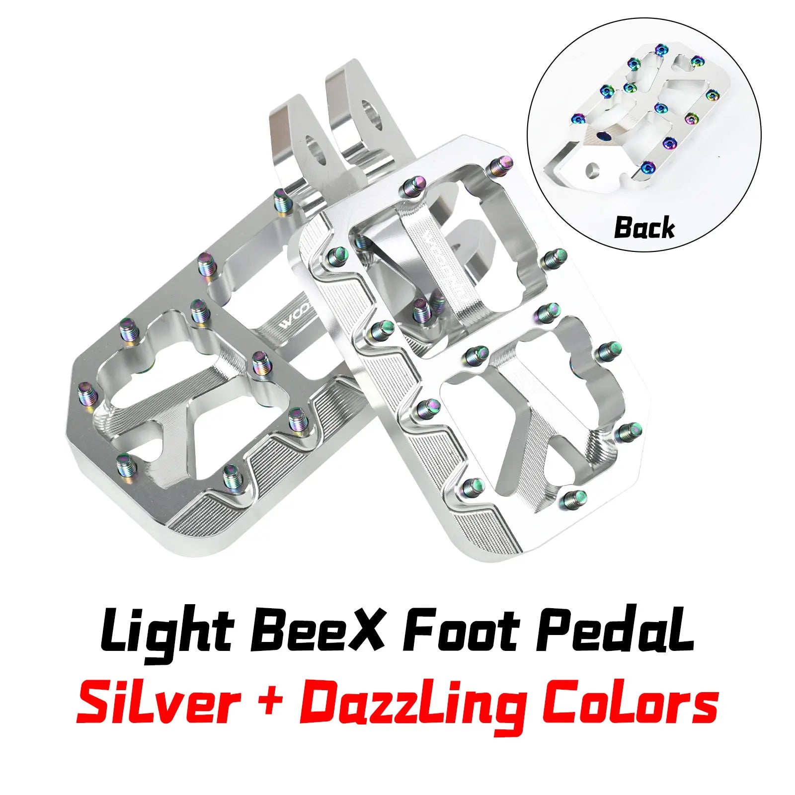 Silver Pegs for Surron Pegs Light Bee X/S Segway X160 X260 Modified Pedals Foot Pegs for SurRon Accessories E-Bikes Motorcycle