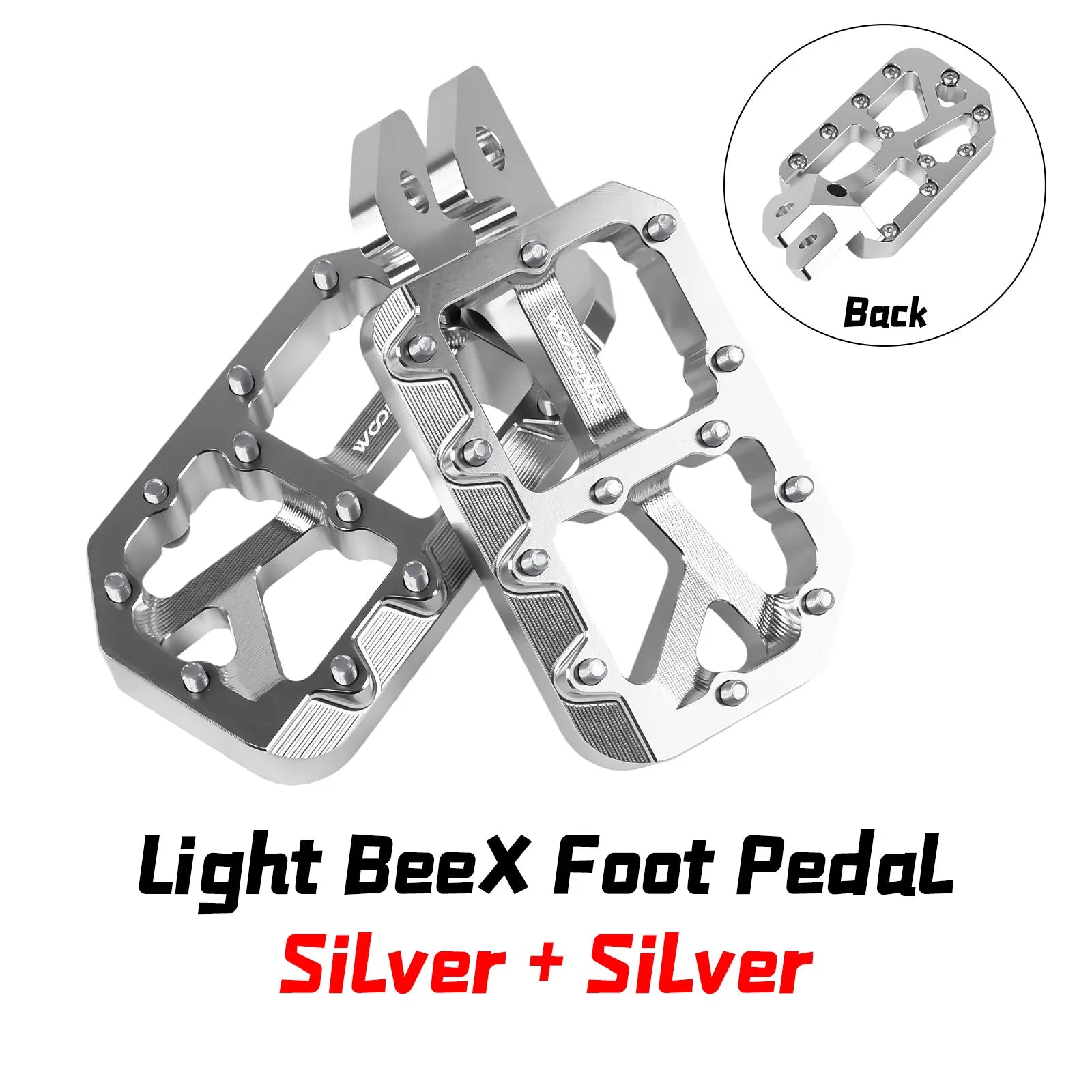 Silver Pegs for Surron Pegs Light Bee X/S Segway X160 X260 Modified Pedals Foot Pegs for SurRon Accessories E-Bikes Motorcycle
