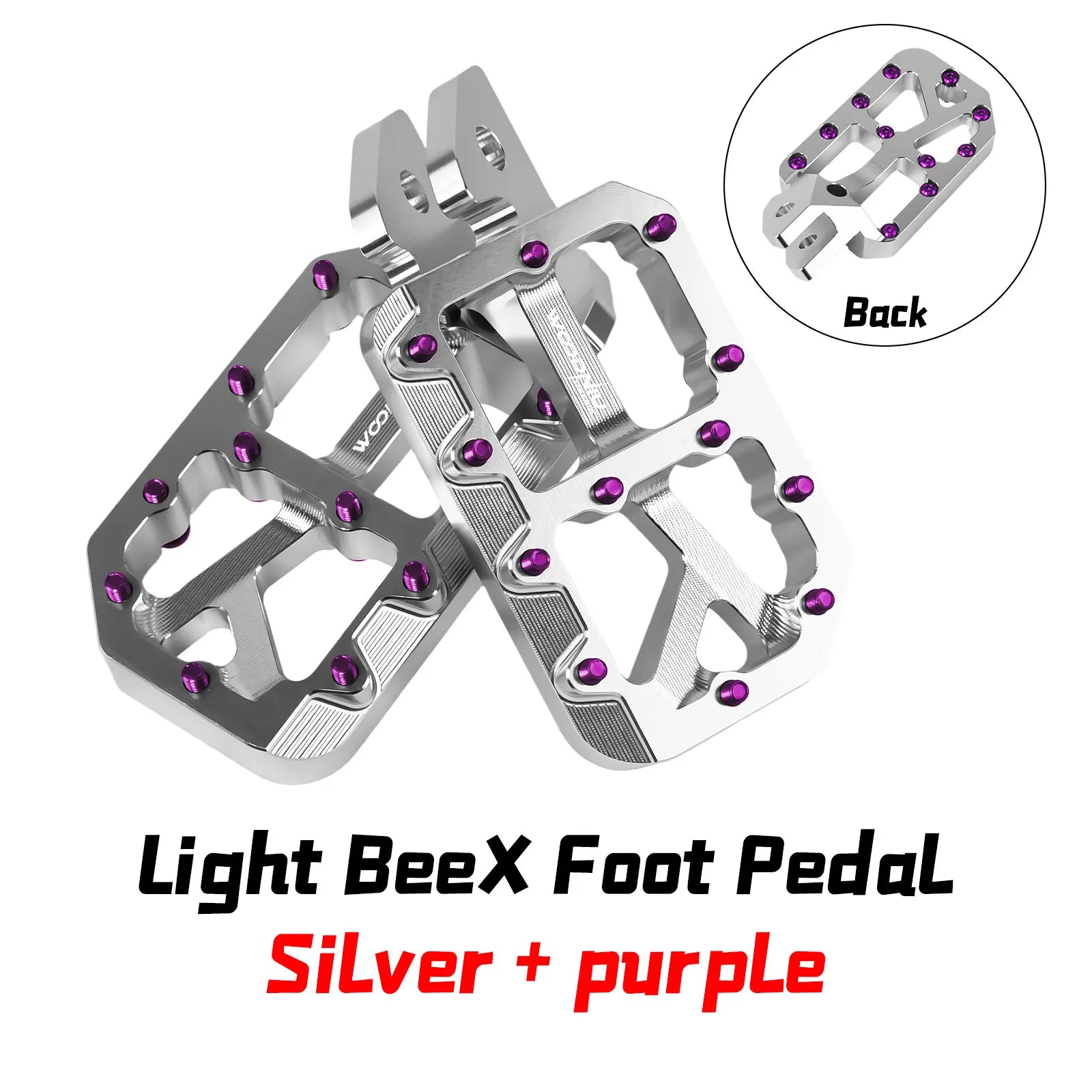 Silver Pegs for Surron Pegs Light Bee X/S Segway X160 X260 Modified Pedals Foot Pegs for SurRon Accessories E-Bikes Motorcycle