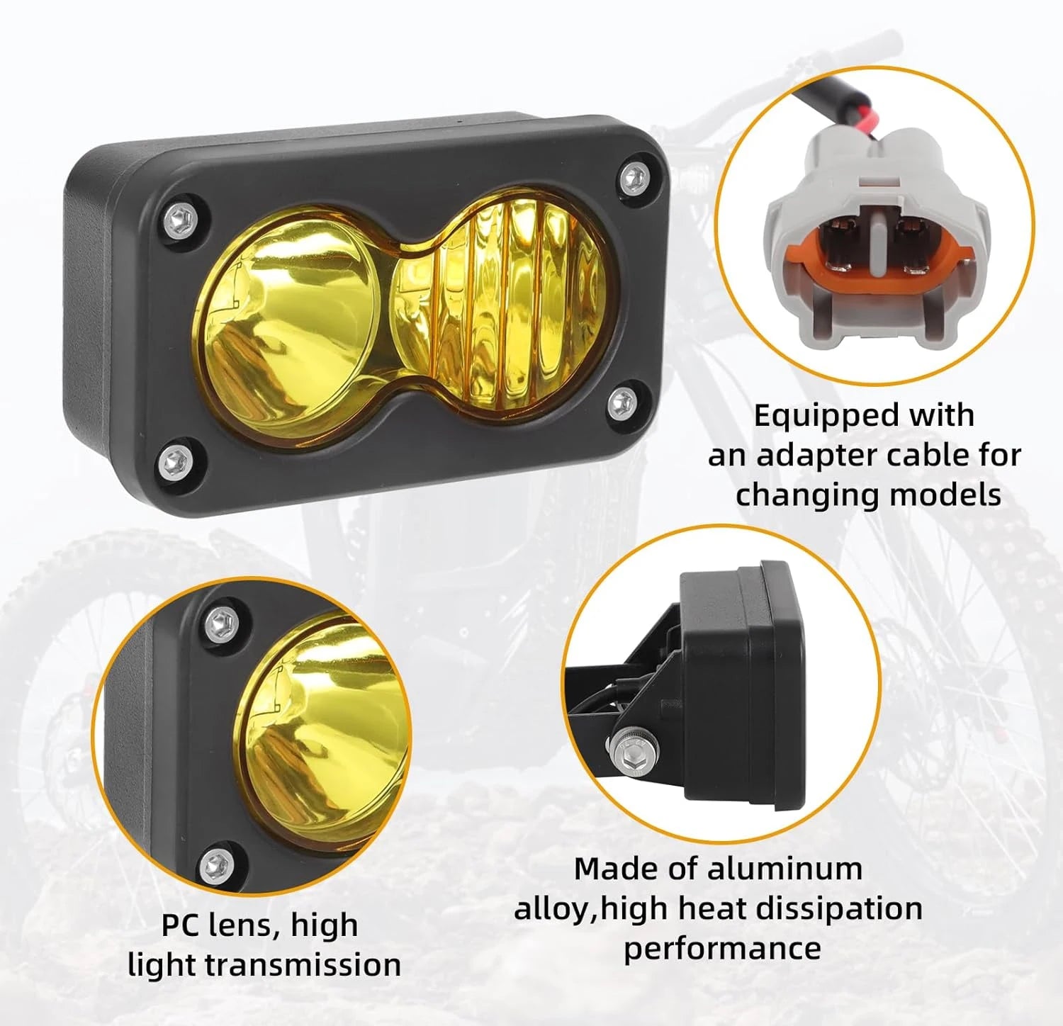 For Sur Ron Sur-Ron SurRon Segway Talaria Plug N Play Waterproof for 20W Headlight Switch White Spot Flood Led Pod Combo Kit Set