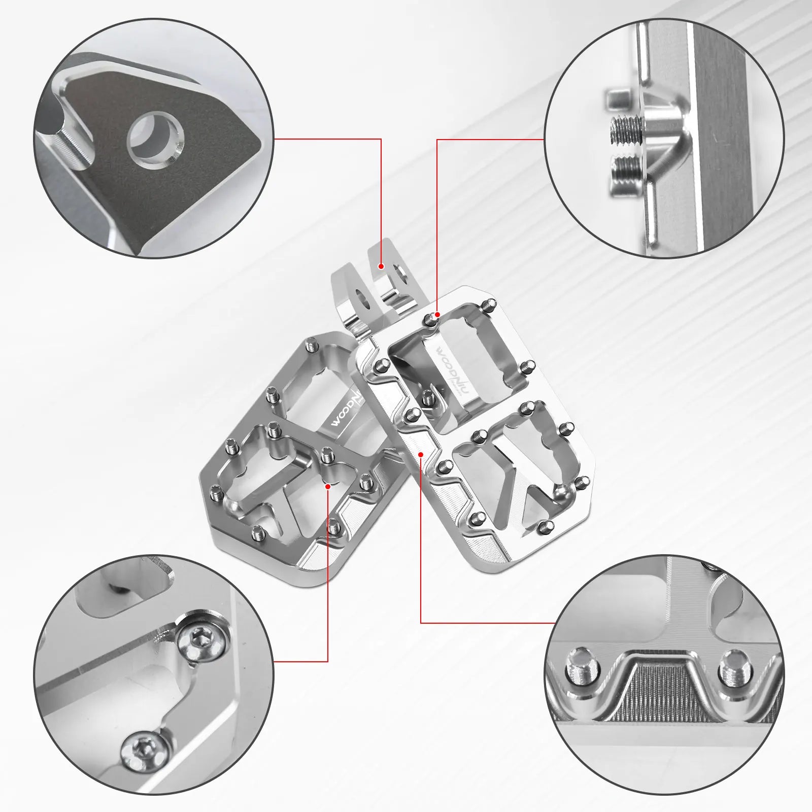 Silver Pegs for Surron Pegs Light Bee X/S Segway X160 X260 Modified Pedals Foot Pegs for SurRon Accessories E-Bikes Motorcycle