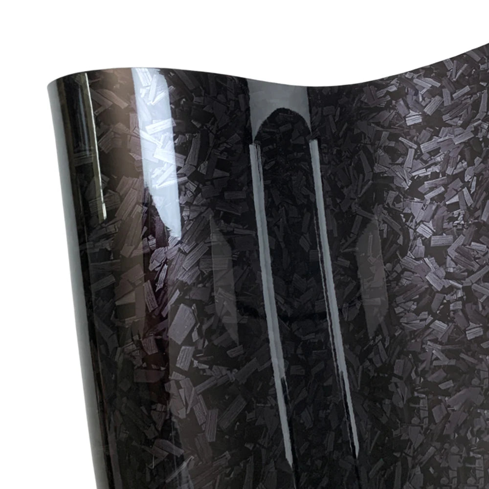 Carbon Fiber Film Glossy Black Car Body Film Forged Carbon Fiber Vinyl Wrap Film Self Adhesive Decal Sticker for Car Accessories