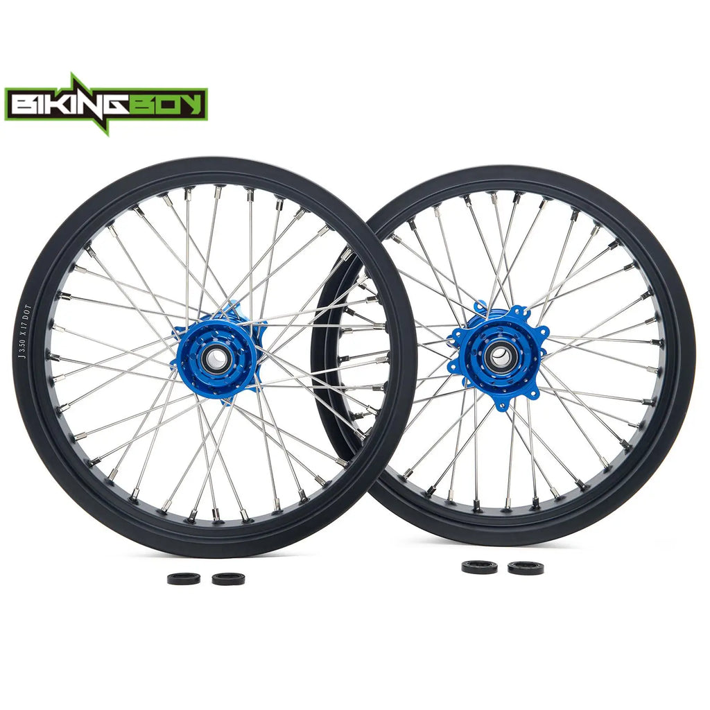 BIKINGBOY Supermoto Front 17" 3.5" Rear 17" 4.25" Wheel Rim Hub For Surron Ultra Bee Sur-ron UB Electric Dirt Spoke Complete Set