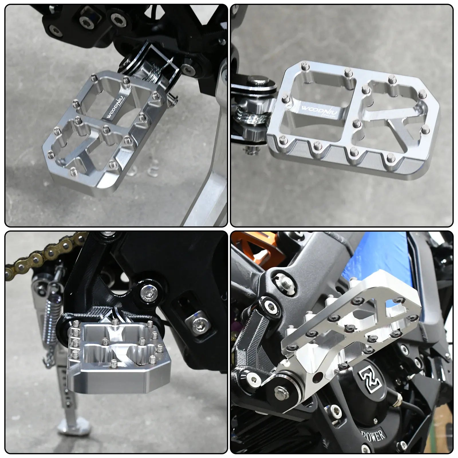 Silver Pegs for Surron Pegs Light Bee X/S Segway X160 X260 Modified Pedals Foot Pegs for SurRon Accessories E-Bikes Motorcycle