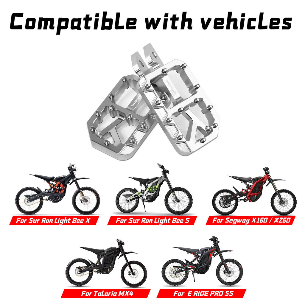 Silver Pegs for Surron Pegs Light Bee X/S Segway X160 X260 Modified Pedals Foot Pegs for SurRon Accessories E-Bikes Motorcycle