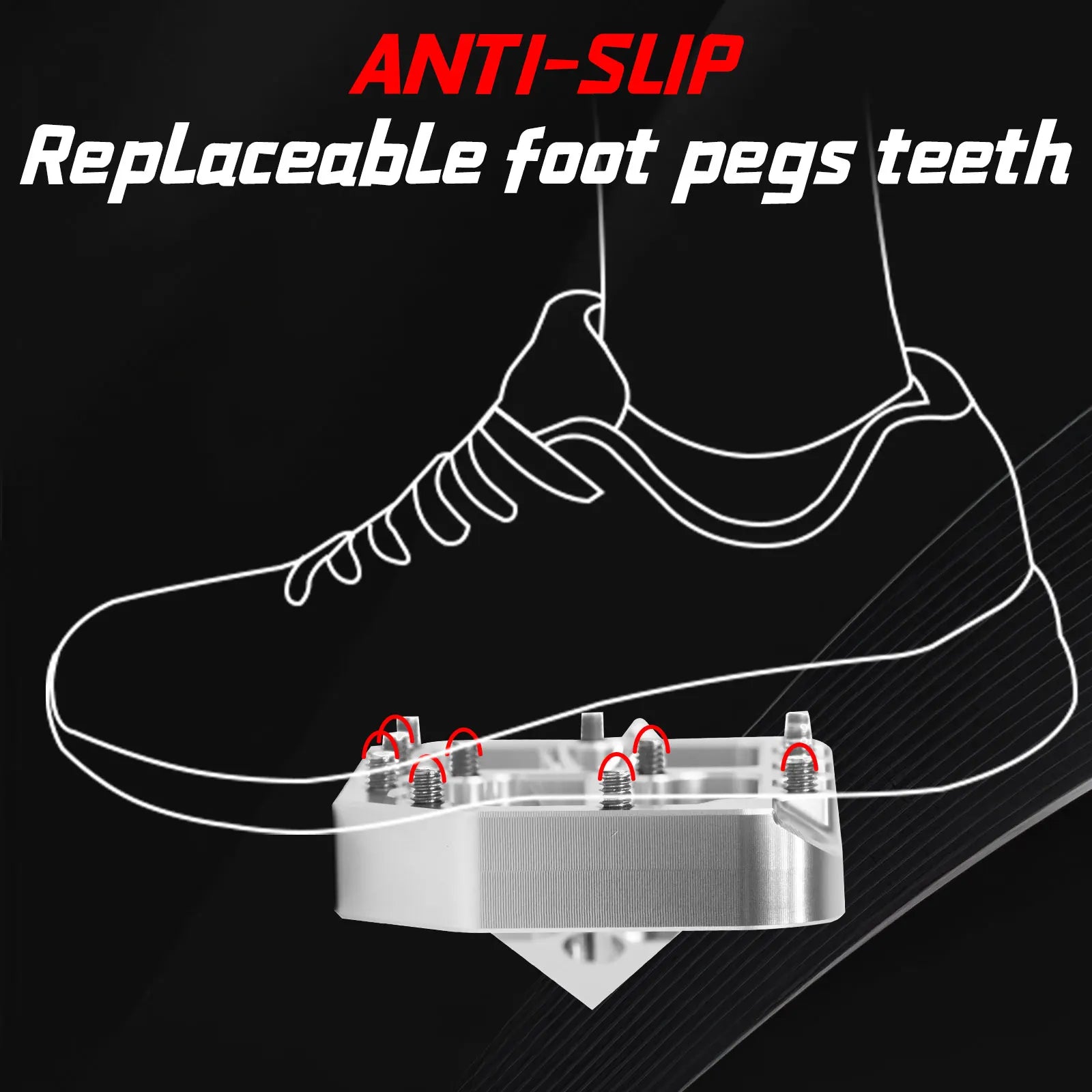 Silver Pegs for Surron Pegs Light Bee X/S Segway X160 X260 Modified Pedals Foot Pegs for SurRon Accessories E-Bikes Motorcycle